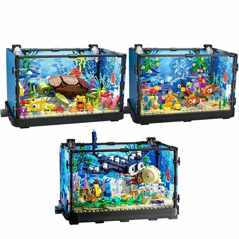 Aquarium Fish Real - Fish Tank Building Block Set with